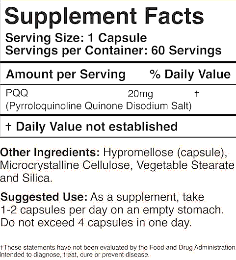 PQQ supplement facts